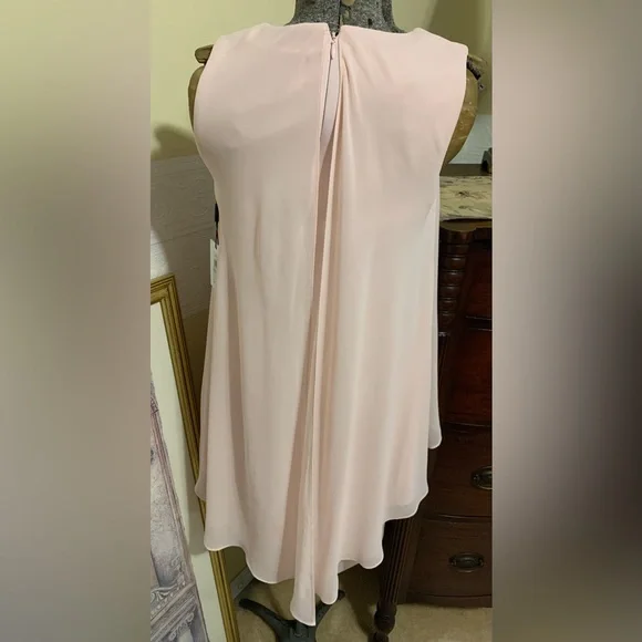 Calvin Klein Chiffon Popover Midi Dress Pale Pink Women’s Size 6 NEW - Picture 11 of 11